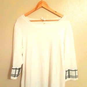NY COLLECTION SILK & COTTON SWEATER DRESS
